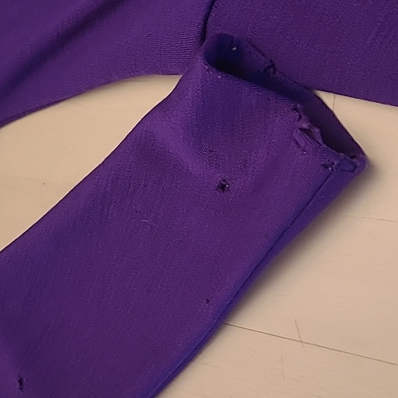 FLAWED VTG Carolyne Roehm Bergdorf Goodman 1960s Purple Faux Wrap Dress - Picture 17 of 17